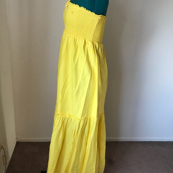 SOLDYellow long comfy mermaid summer dress sz M - Picture 4 of 5